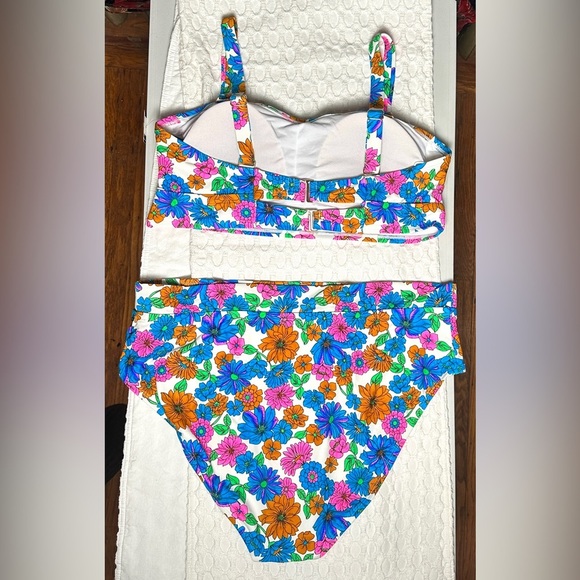 California Waves 2 Piece Padded Tankini Swimsuit Multi-way Straps High Rise NWT - Picture 14 of 15